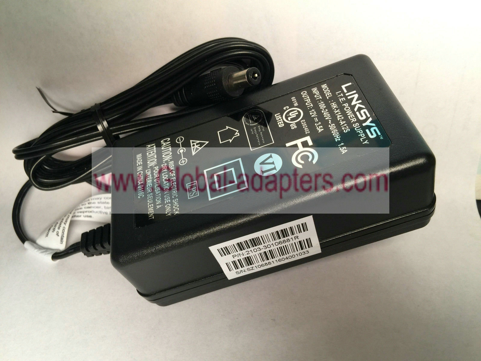 GENUINE LINKSYS HK-X142-A12S 2103-30106881R ITE POWER SUPPLY 12V 3.5A EA6900/EA6500/EA8500 router